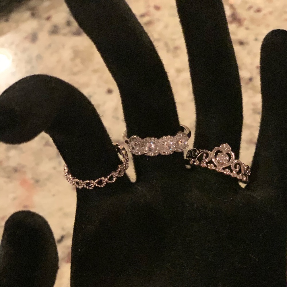 Princess engagement band Sterling silver 925 rings